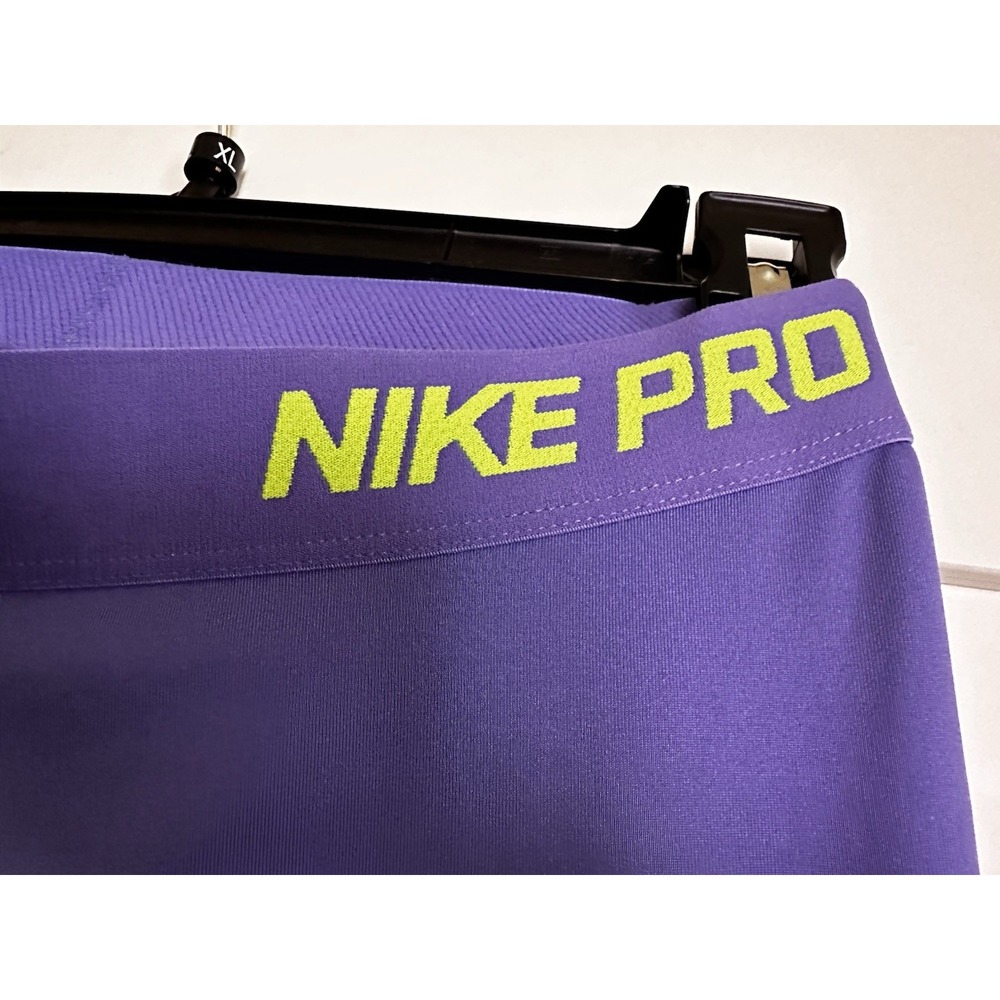 Nike‎ PRO Crop Tight Purple/Black Athletic Capri Leggings Small - Picture 3 of 6